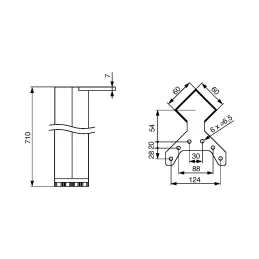 Stolna noga QUADRA 60x60 / Aluminij