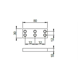 Plastična nogica 10 mm 80x30 / Crna