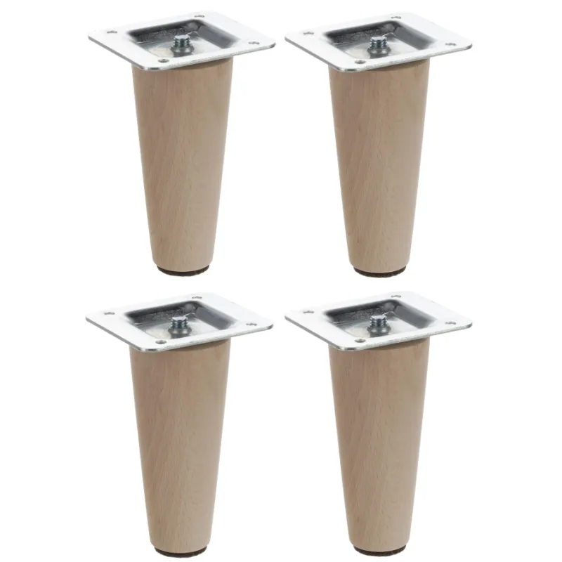 Drvena nogica za namještaj LUGO / Sirova bukva - set od 4 komada