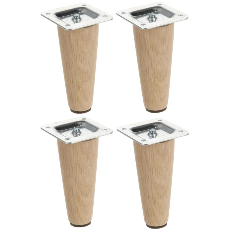 Drvena nogica za namještaj LUGO / Sirovi hrast - set od 4 komada