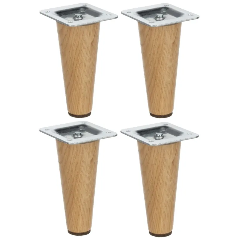 Drvena nogica za namještaj LUGO / Lakirani hrast - set od 4 komada