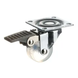 Namještajni kotač SIMPLE s kočnicom 35 mm / Prozirna bistra