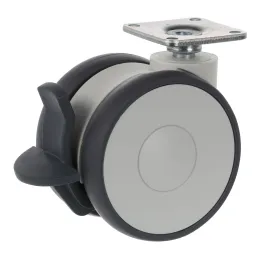 Namještajni kotač LINEA 75 mm - s kočnicom / svijetlosiva RAL 9002