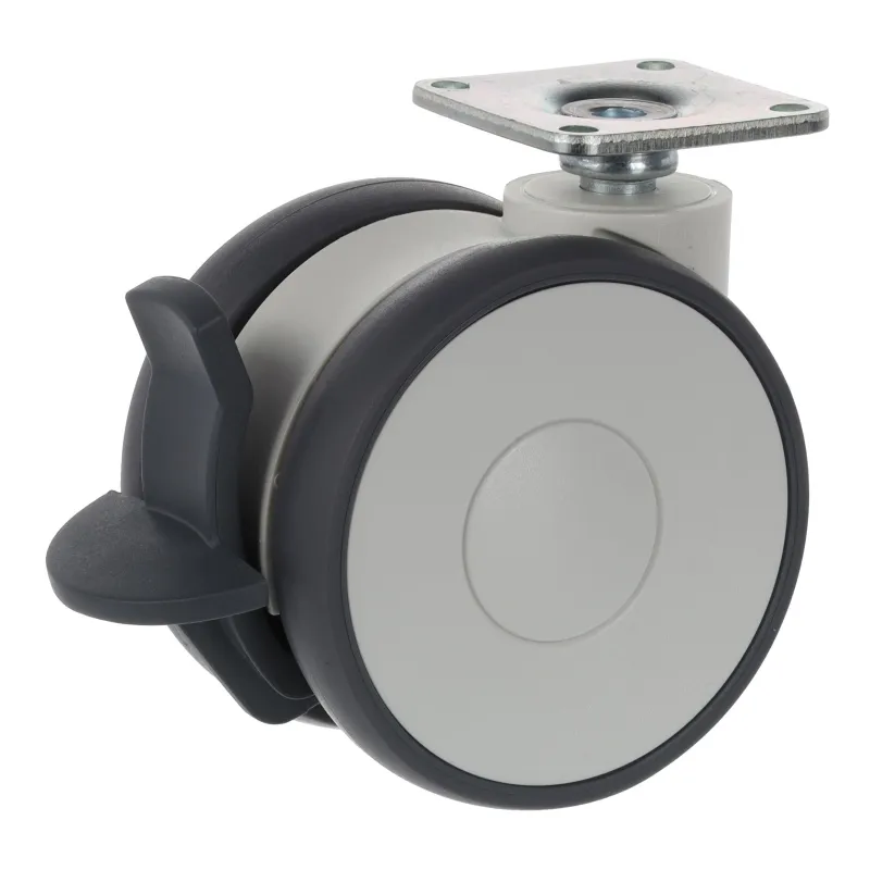 Namještajni kotač LINEA 75 mm - s kočnicom / svijetlosiva RAL 9002