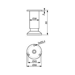 Namještajna nožica VALERY / Nehrđajući čelik