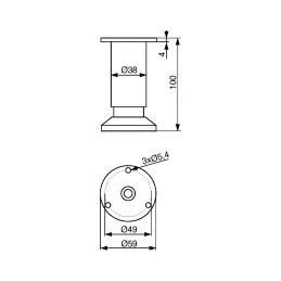 Namještajna nožica VALERY / Nehrđajući čelik
