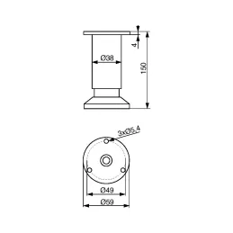 Namještajna nožica VALERY / Nehrđajući čelik