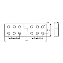 Krilna šarka 170 x 40 mm / Bijeli cink