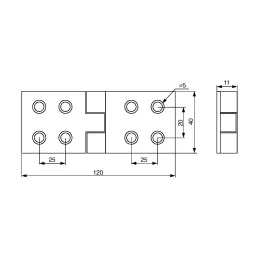 Krilna šarka 120 x 40 mm / Bijeli cink