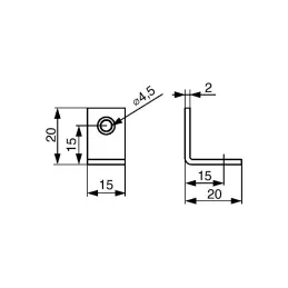 Spojni kutnik 20 x 20 mm - 10 kom / Bijeli cink