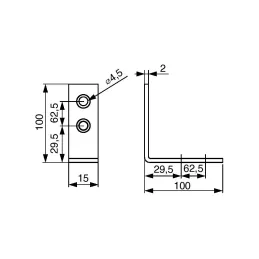 Spojni kutnik 100 x 100 mm - 10 kom / Bijeli cink