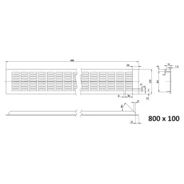 Ventilacijska rešetka LAGUNA / Nehrđajući čelik