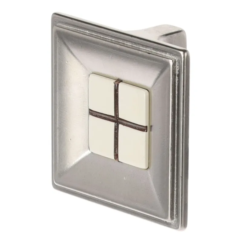 Ručka knopka TOSCA MAXI / Porculan - matirani nikal