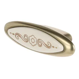 Ručka knopka ROSALIA / Porculan s motivom - zlatni ornament