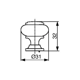 Ručka knopka RAENA / Porculan - smeđa patina