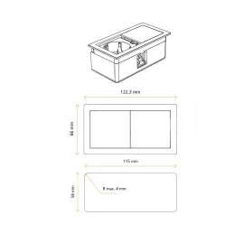 Električna utičnica VersaHit Mono 1 x 230V SCHUKO / Crna