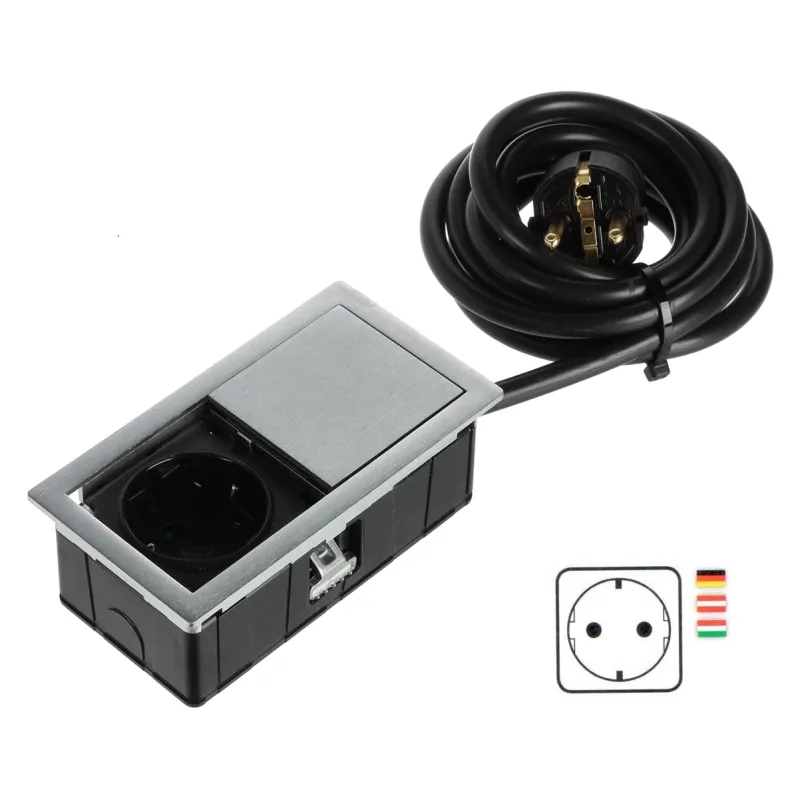 Električna utičnica VersaHit Mono 1 x 230V SCHUKO / Nehrđajući čelik