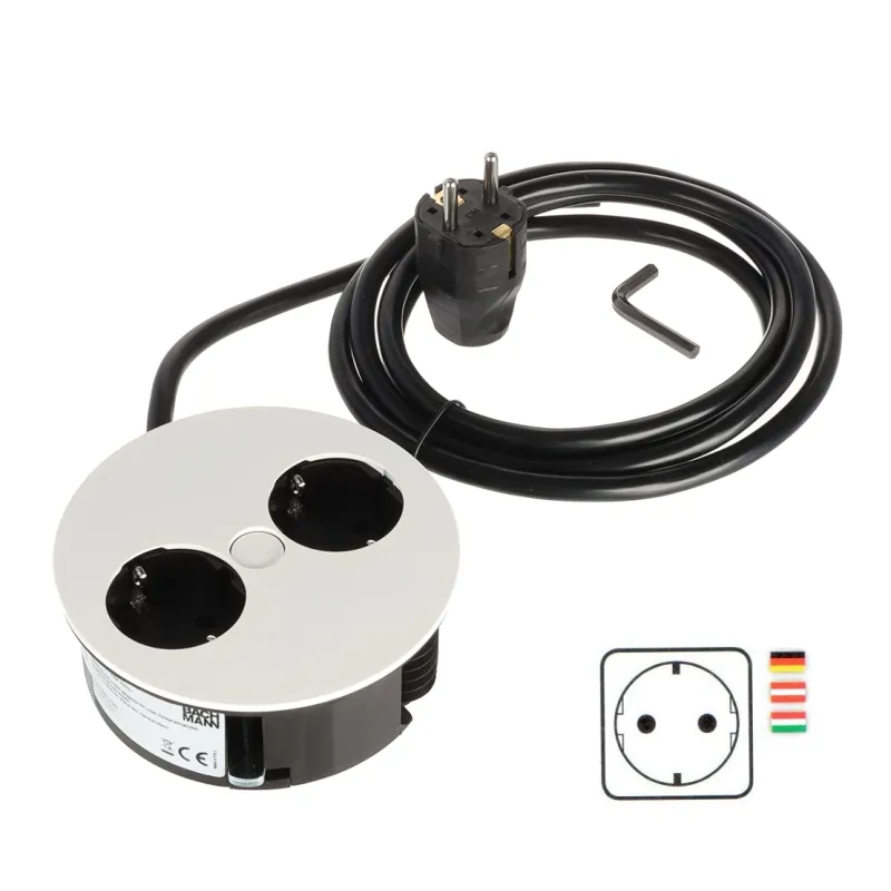 Električna utičnica Twist 2x 230V SCHUKO / Bijela mat