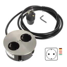 Električna utičnica Twist 2x 230V SCHUKO / Nehrđajući čelik