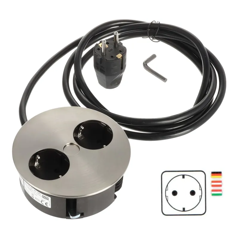 Električna utičnica Twist 2x 230V SCHUKO / Nehrđajući čelik