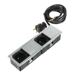 Električna utičnica VersaHit Mono Combi FRENCH 2 x 230V / Nehrđajući čelik