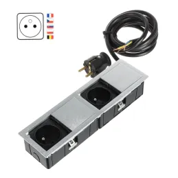 Električna utičnica VersaHit Mono Combi FRENCH 2 x 230V / Nehrđajući čelik