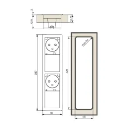 Električna utičnica VersaHit Mono Combi SCHUKO 1 x 230V + USB A / Nehrđajući čelik