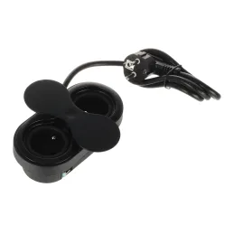 Interijer utičnica SWING FRENCH 2 x 230 V / Crna mat