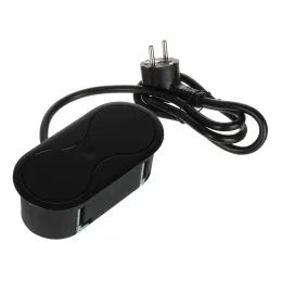 Unutarnja utičnica SWING SCHUKO 2 x 230 V / Crna mat