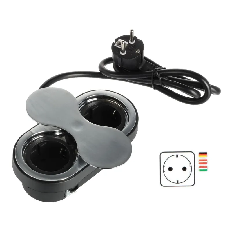 Unutarnja utičnica SWING 2 x 230 V SCHUKO / Nehrđajući čelik