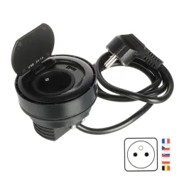Unutarnja utičnica RING FRENCH 1 x 230 V + 1 x USB / Crna mat