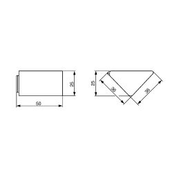 Veliki PVC kutni konektor / Crna