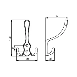 Vješalica MIKEL XL / Zlatna sjajna