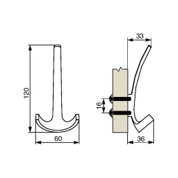 Vješalica SIMA / Mat krom