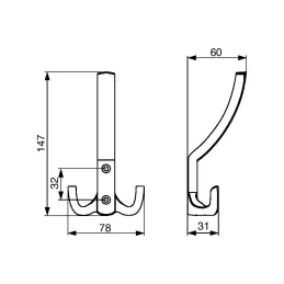 Vješalica FABIO Maxi / Nikel satén