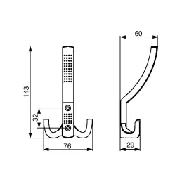 Namještajna vješalica BRUNO Maxi / Mjedena patina
