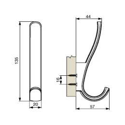 Vješalica RIX / Krom sjajni