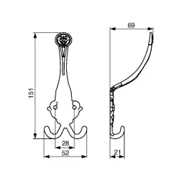 Rustikalna vješalica RITUAL XL / Staromjed