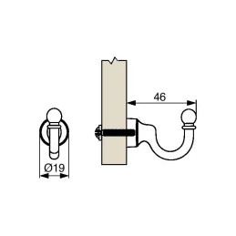 Rustikalna vješalica HEX / Matirani krom