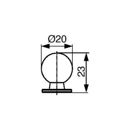 Gumb BALL 20 mm / sjajni krom