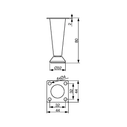 Namještajna nožica MAYA / Crna mat