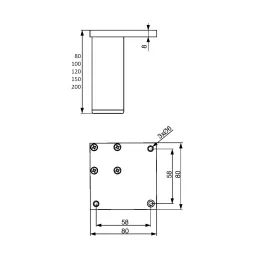 Namještajna nogica ESPRIT / Aluminij