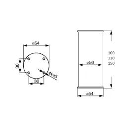 Namještajna nogica MARION / Aluminij - sjajni krom