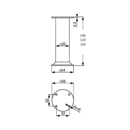 Noga za namještaj BLOG / Aluminij - sjajni krom