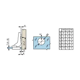 Umetak za staklo CLIP 95° s podloškom i pokrovom / Sjajni krom