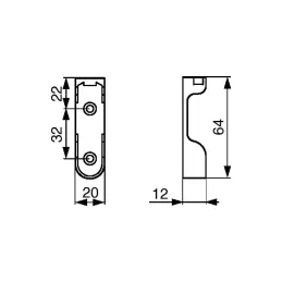 Oválni krajnik za štap za vješanje - gornja montaža / Crna mat