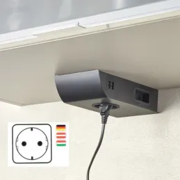 Unutarnja utičnica BORN SCHUKO 2 x 230 V + 2 x USB / Crna mat