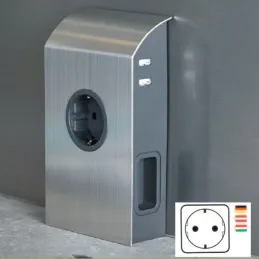 Unutarnja utičnica BORN SCHUKO 2 x 230 V + 2 x USB / Nehrđajući čelik