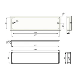 Ugradbena preklopna ručka CLICK Maxi / Crna mat