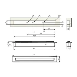 Ugradbena preklopna ručka SAVANA / Crna mat